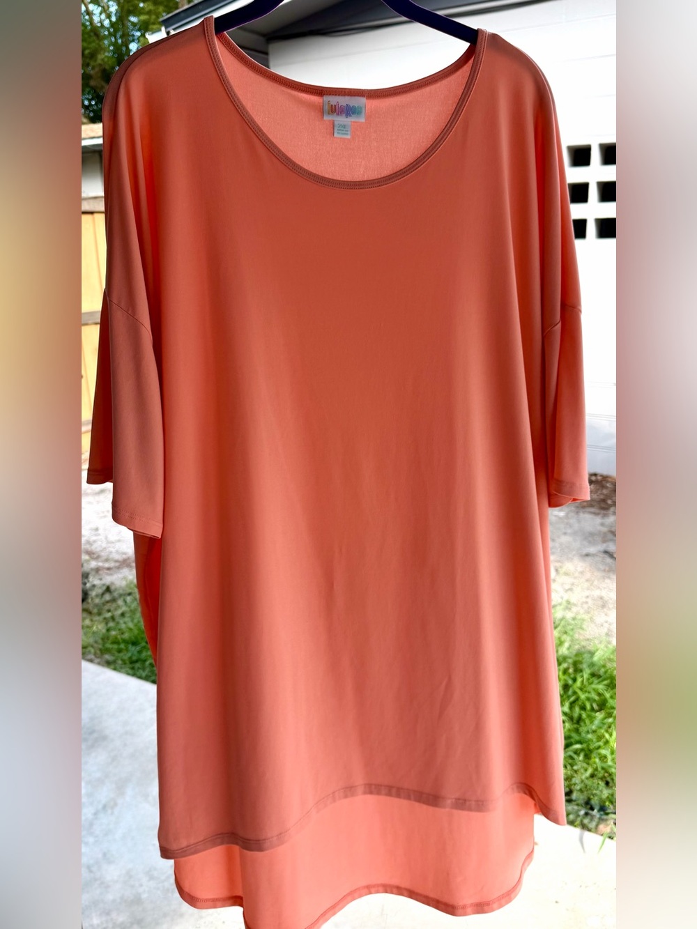 LuLaRoe Solid Coral “Irma” Top (Retired Style)